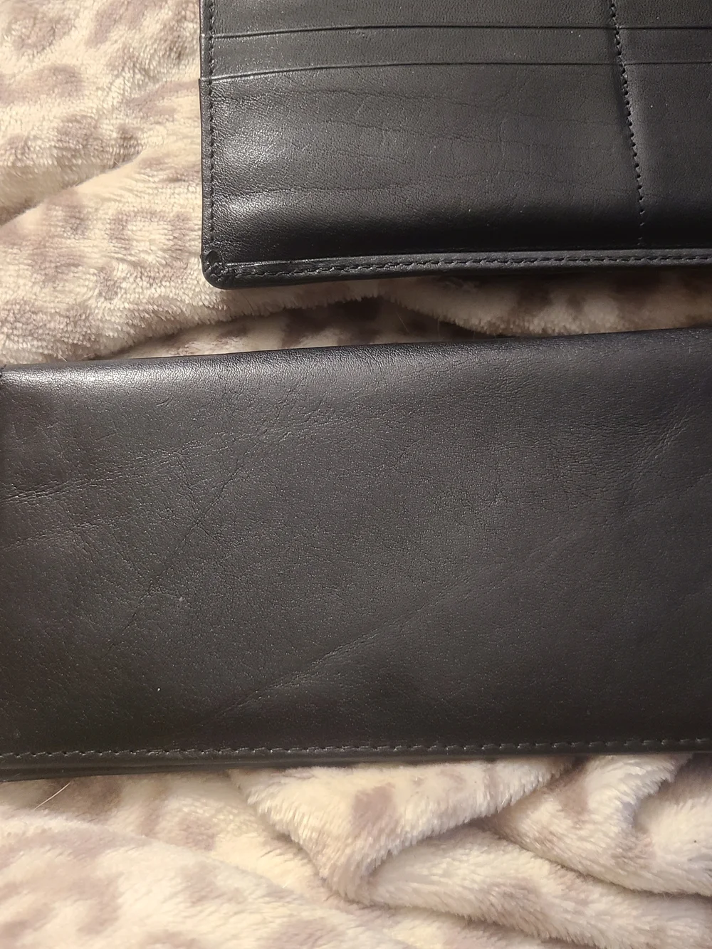 Brahmin Black Leather Wallet with Brown Croc-Trim